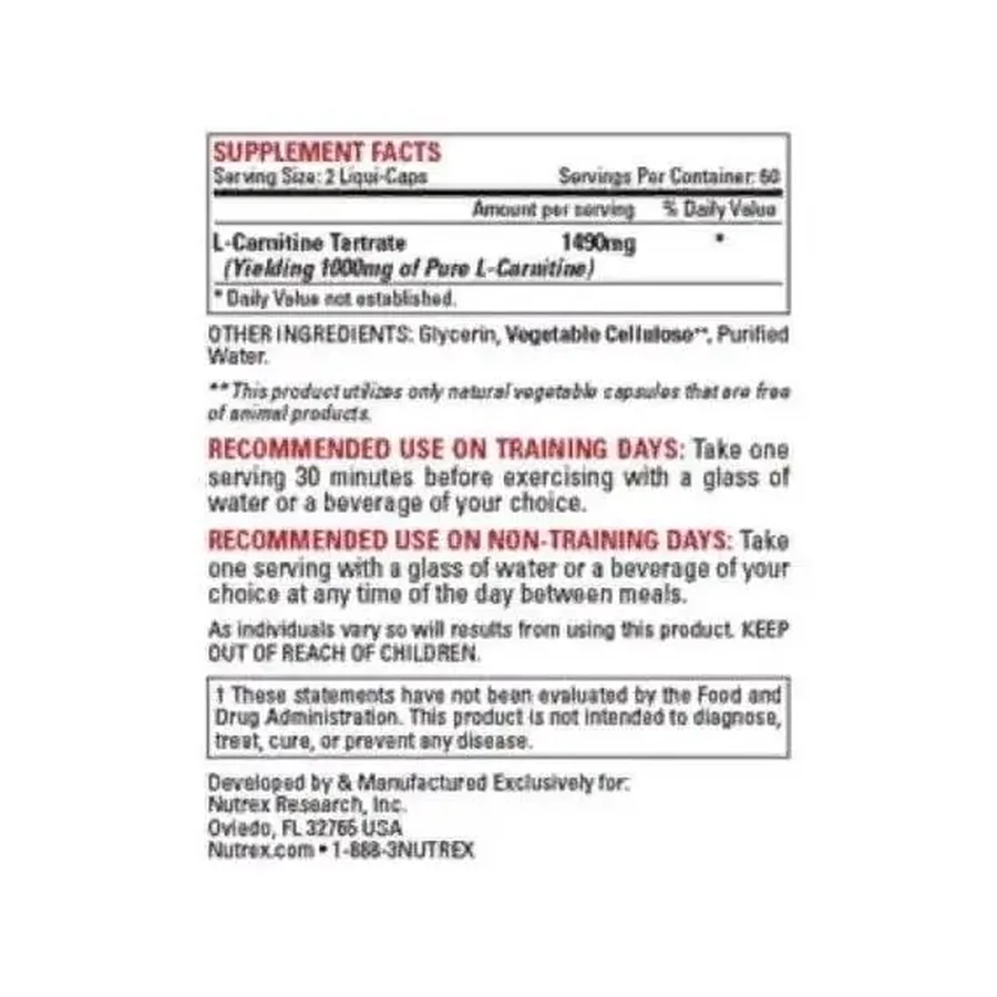 Жироспалювач для спорту Nutrex Lipo-6 Carnitine 120 капсул: ціни та характеристики
