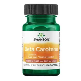 Бета Каротін Beta-Carotene 25,000 IU (7,500 mcg RAE) - 100 капсул