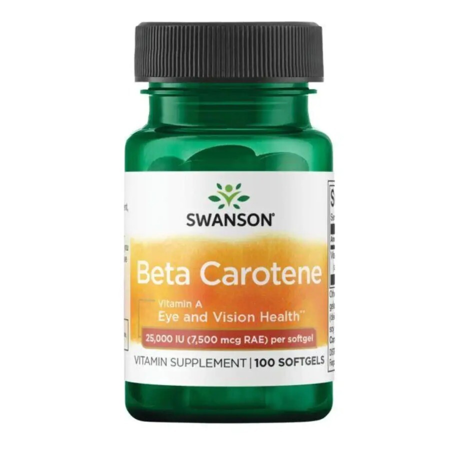 Бета Каротин Beta-Carotene 25,000 IU (7,500 mcg RAE) – 100 капсул: цены и характеристики