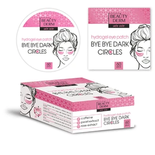 Патчі для шкіри навколо очей Beauty Derm рожеві гідрогелеві Bye Bye dark circles 60 шт