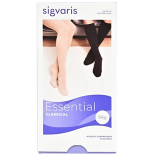 Панчохи компресійні з силік. фікс. SIGVARIS Essential Classical PLUS 19317 клас 2 з відкр. миском колір беж. розмір М short 