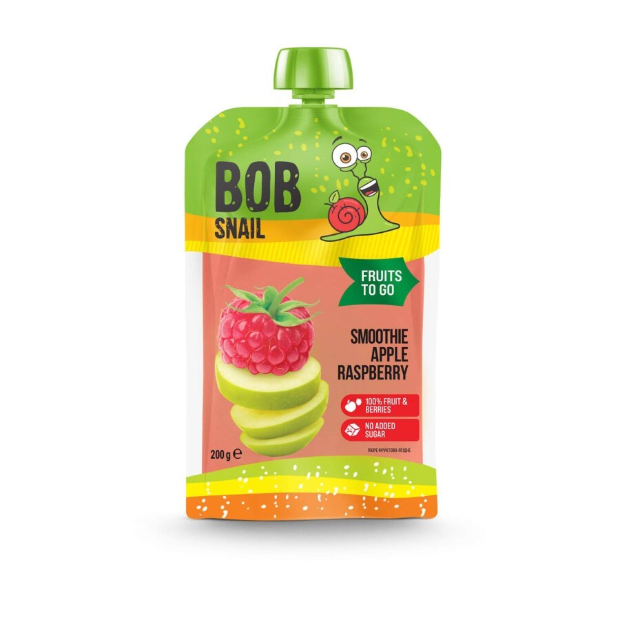 Пюре фруктове Bob Snail Равлик Боб Смузі Яблуко-малина для дітей від 5 місяців, 200 г: ціни та характеристики