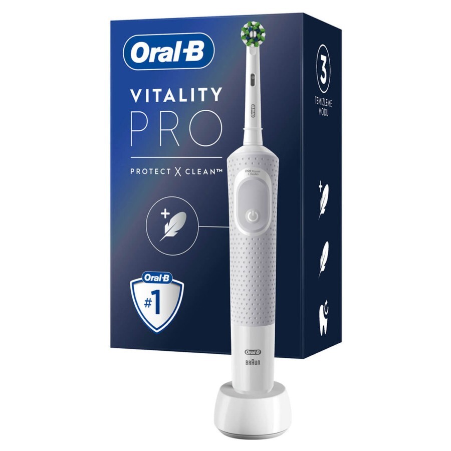 Зубна щітка електрична ORAL-B Vitality D103.413.3 Protect clean тип 3708 колір White: ціни та характеристики