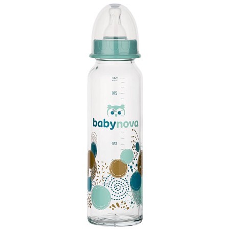Бутылочка для кормления BABY-NOVA Декор стеклянная для мальчика цвет в ассортименте 240 мл