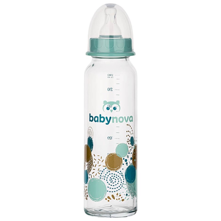 Бутылочка для кормления BABY-NOVA Декор стеклянная для мальчика цвет в ассортименте 240 мл: цены и характеристики