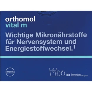 Orthomol Vital M для мужского здоровья гранулы грейпфрут + таблетки + капсулы на курс приема 30 дней 