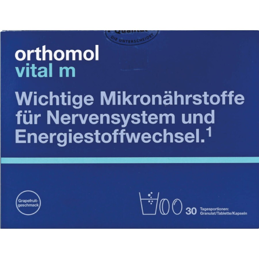 Orthomol Vital M для мужского здоровья гранулы грейпфрут + таблетки + капсулы на курс приема 30 дней : цены и характеристики