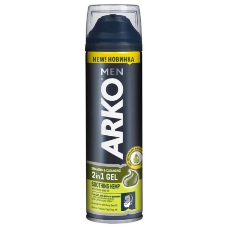 Гель для бритья ARKO Men с маслом конопли 2 в 1 200 мл