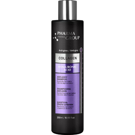 Шампунь для волос PHARMA GROUP Collagen + Hyaluronic Acid против седины, 250 мл