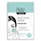 Салфетки матирующие для лица Beauty Derm с салициловой кислотой 80 шт 
