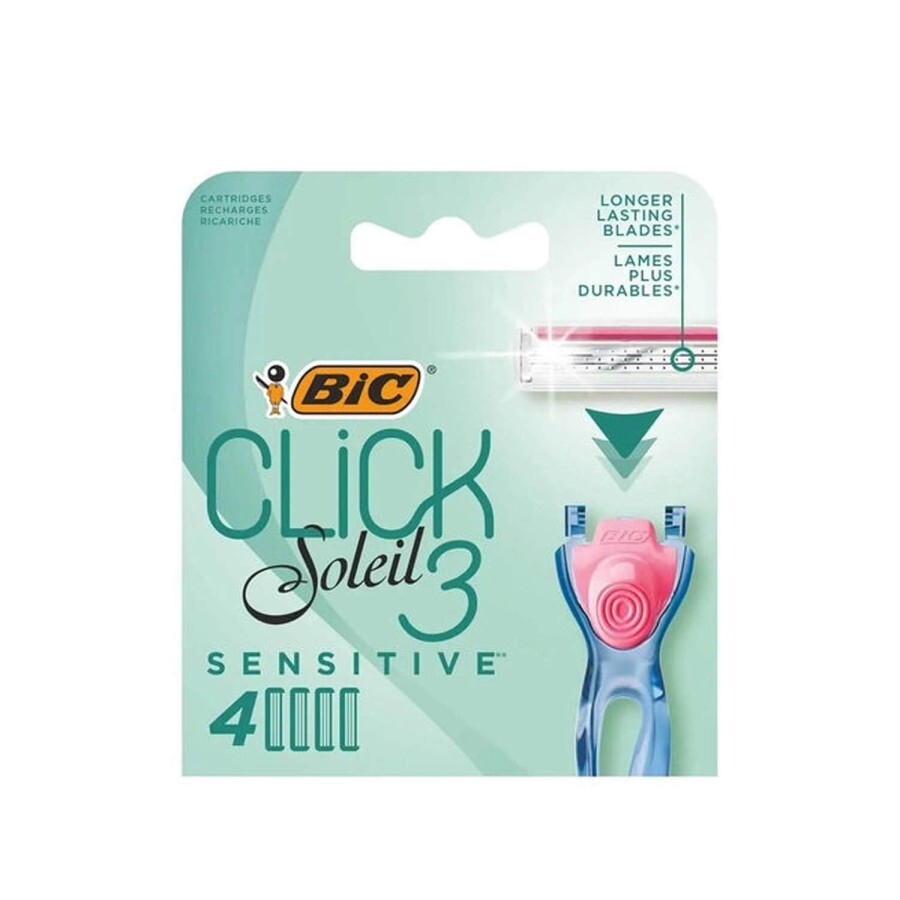 Касети (картриджі, леза) змінні BIC Miss Soleil Click 3 Sensitive, 4 шт: ціни та характеристики