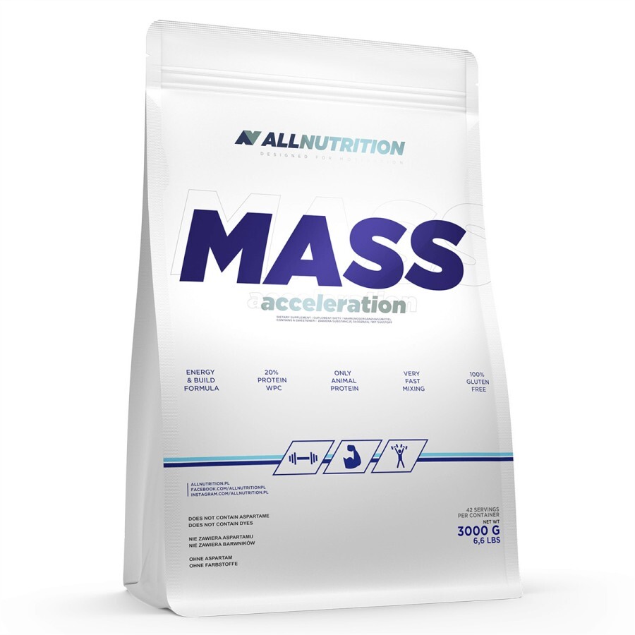 Гейнер Allnutrition Mass Acceleration White Chocolate, 3 кг: цены и характеристики