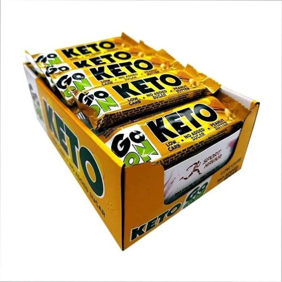 Батончики GoOn Nutrition Keto Bar Peanut Butter, 24 шт. х 50 г: ціни та характеристики