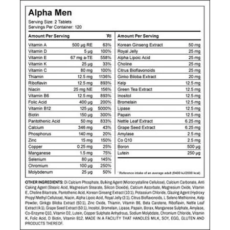 Комплекс для чоловіків Myprotein Alpha Men, 120 кап.: ціни та характеристики