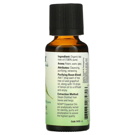 Масло чайного дерева Now Foods Organic Tea Tree Oil, 30 мл: цены и характеристики