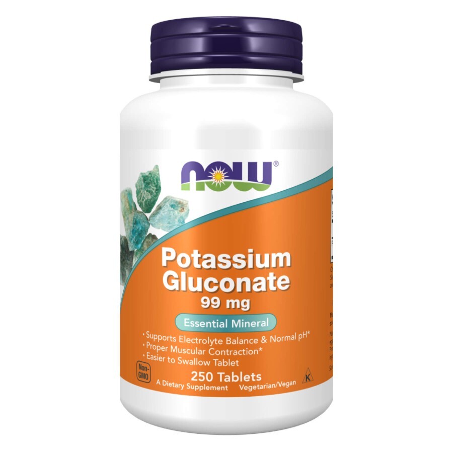 Калій глюконат Now Foods Potassium Gluconate 99 мг, 250 таб.: ціни та характеристики