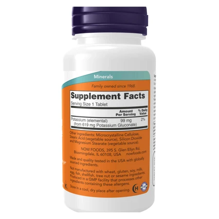 Калий Глюконат Now Foods Potassium Gluconate 99 мг, 250 таб.: цены и характеристики