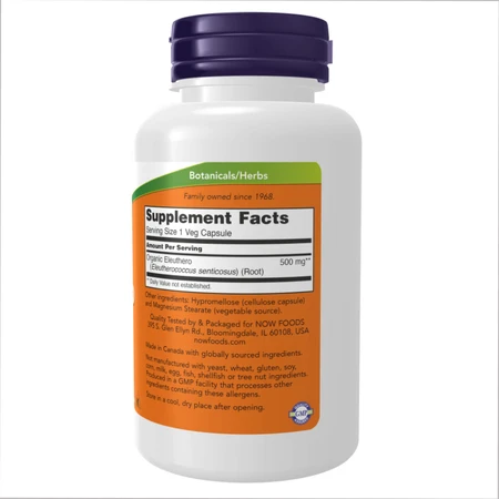 Корень женьшеня Now Foods Eleuthero 500 мг, 250 капс.: цены и характеристики