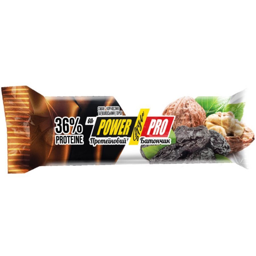 Батончик Power Pro Protein Bar Nutella 36% Prunes and Nuts, 20 шт. х 60 г: ціни та характеристики