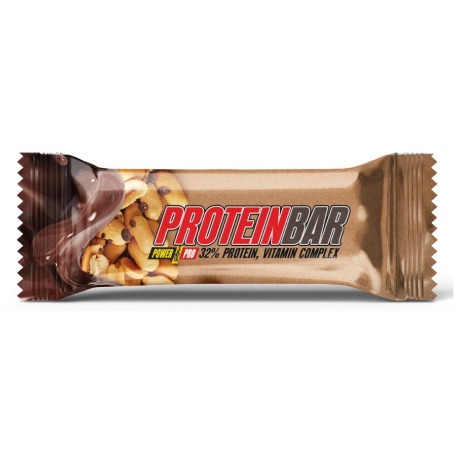 Батончик Power Pro Protein Bar 32% Peanut Caramel, 20 шт. х 60 г: ціни та характеристики