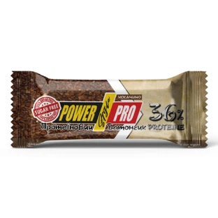 Батончик Power Pro Protein Bar 36%SUGAR FREE Mochachino, 20 шт. х 60 г