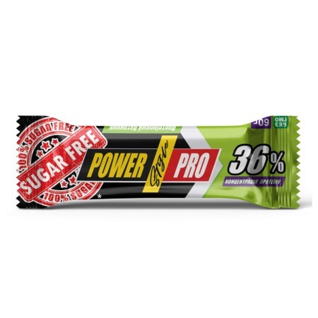 Батончик Power Pro Protein Bar 36% Nuts without sugar, 20 шт. х 60 г