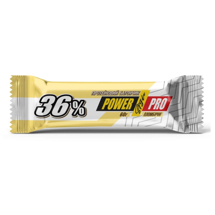 Батончик Power Pro Protein Bar 36% Plumber, 20 шт. х 60 г: ціни та характеристики