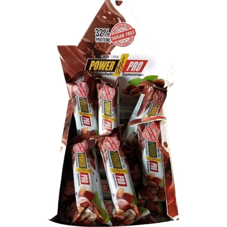 Батончик Power Pro Protein Bar Nutella 32% Nut Without sugar, 20 шт. х 60 г: цены и характеристики