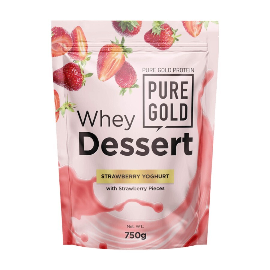 Протеїн Pure Gold Whey Dessert Strawberry Yoghurt, 750 г: ціни та характеристики
