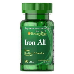Puritan's Pride Iron All Iron, 100 таб.