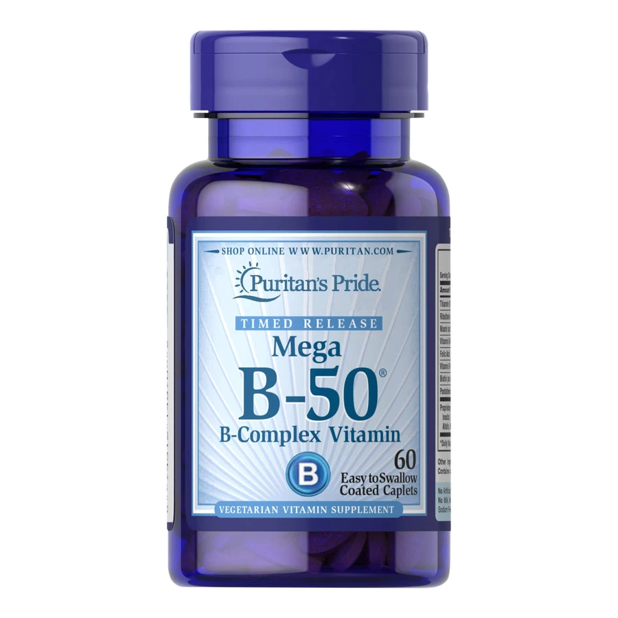 В-комплекс Puritan's Pride Vitamin B-50 Complex Timed Release, 60 каплет: ціни та характеристики