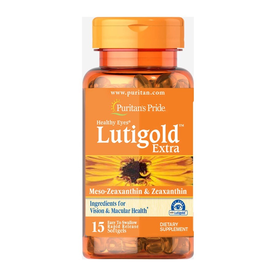 Лютеин Puritan's Pride Healthy Eyes Lutigold Extra Lutein 20 мг, 15 капсул: цены и характеристики