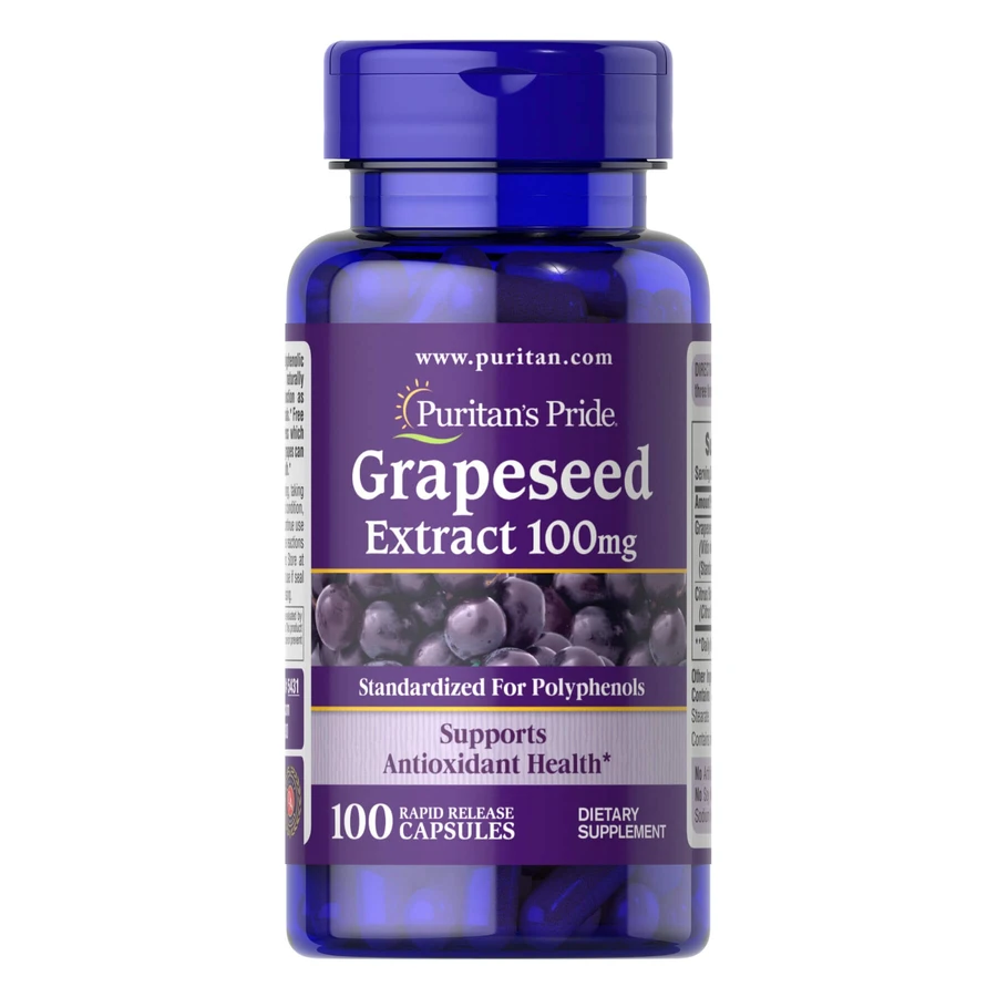 Екстракт виноградних кісточок Puritan's Pride Grapeseed Extract 100 мг, 100 капс.: ціни та характеристики