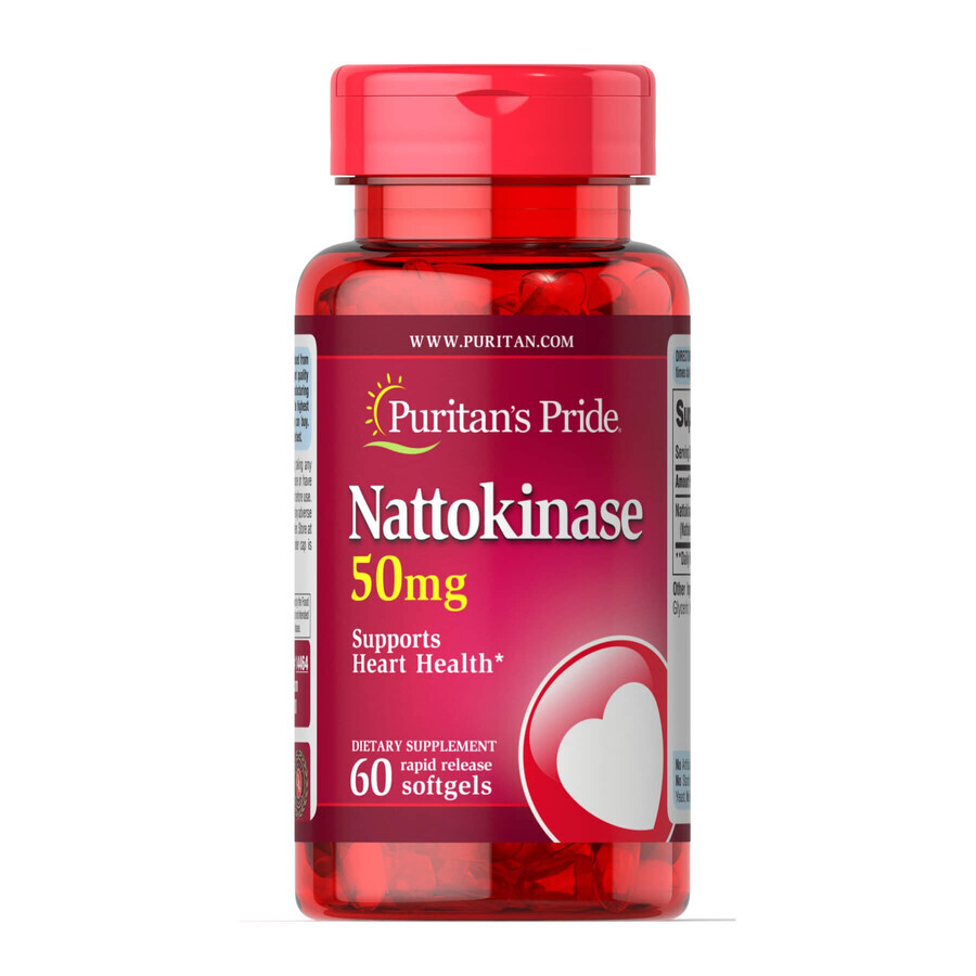 Наттокиназа Puritan's Pride Nattokinase 50 мг, 60 капс.: цены и характеристики