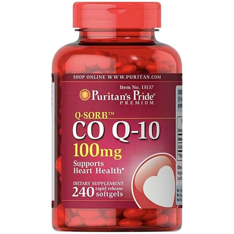 Коэнзим Puritan's Pride Q-SORB Co Q-10 100 мг Rapid Release Softgels, 120 капс.: цены и характеристики