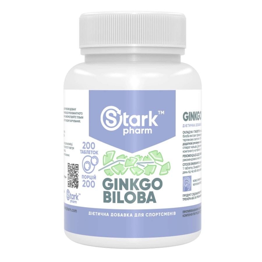 Гинкго билоба Stark Pharm Ginkgo Biloba Extract 40 мг, 200 таб.: цены и характеристики