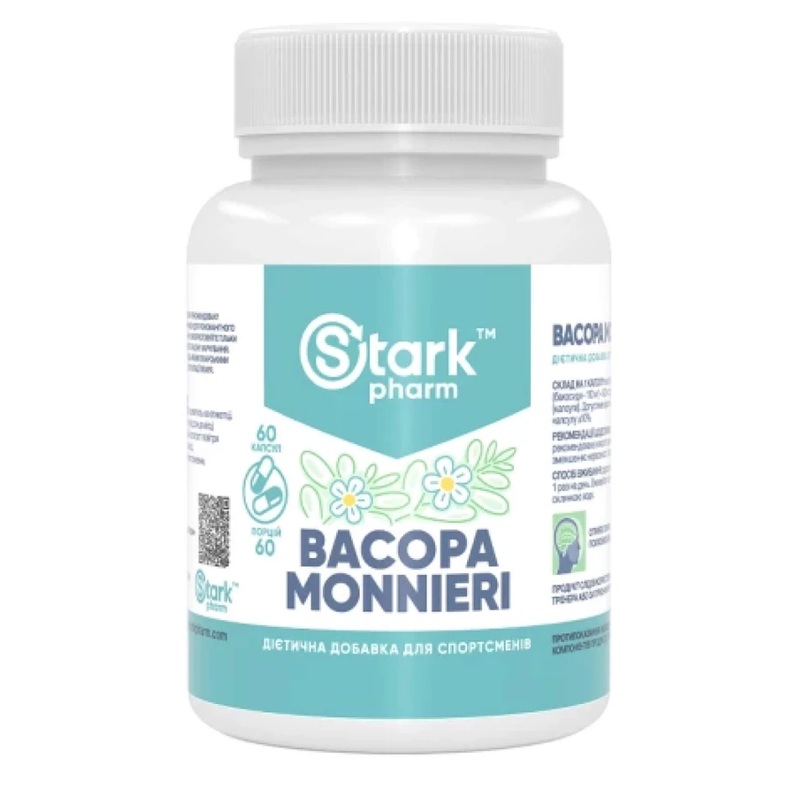 Бакопа Моньє Stark Pharm Bacopa Monnieri 500 мг, 60 капс.: ціни та характеристики