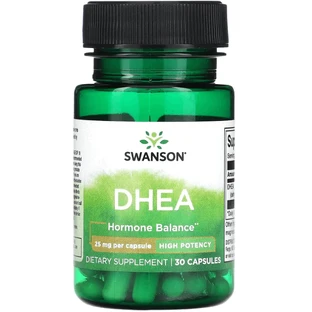 ДГЭА Дегидроэпиандростерон Swanson DHEA, высокая эффективность 25 мг, 30 капсул