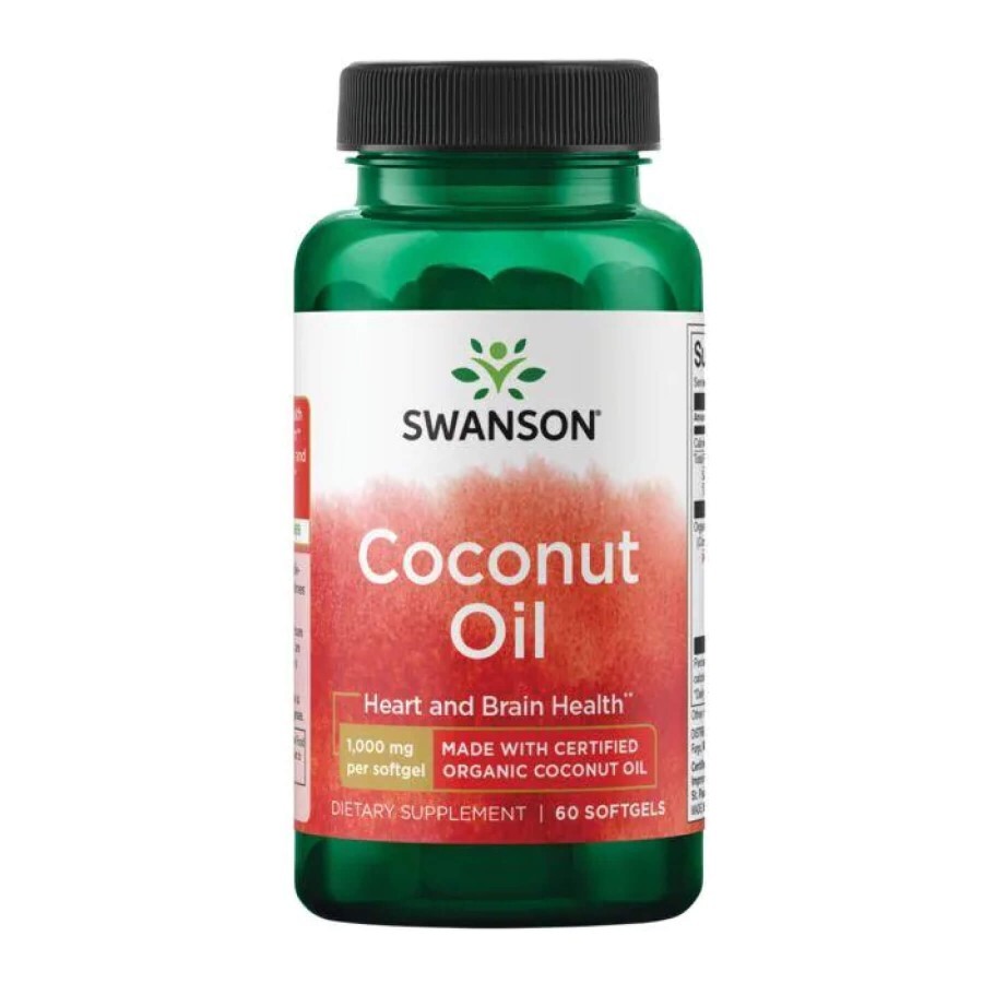 Кокосовое масло Swanson Coconut Oil 1000 мг, 60 капс.: цены и характеристики