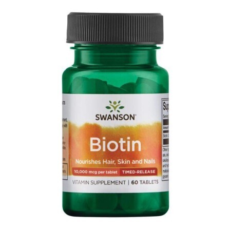 Біотин Swanson Biotin 10000 мкг, 60 таб.