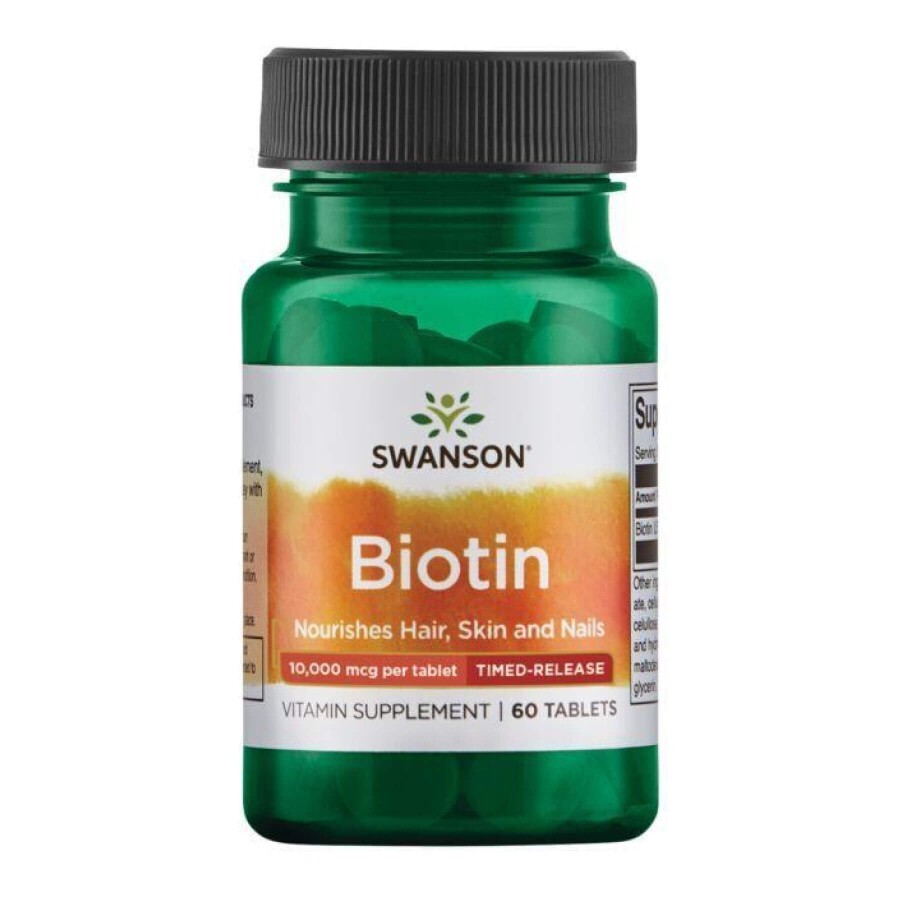 Біотин Swanson Biotin 10000 мкг, 60 таб.: ціни та характеристики