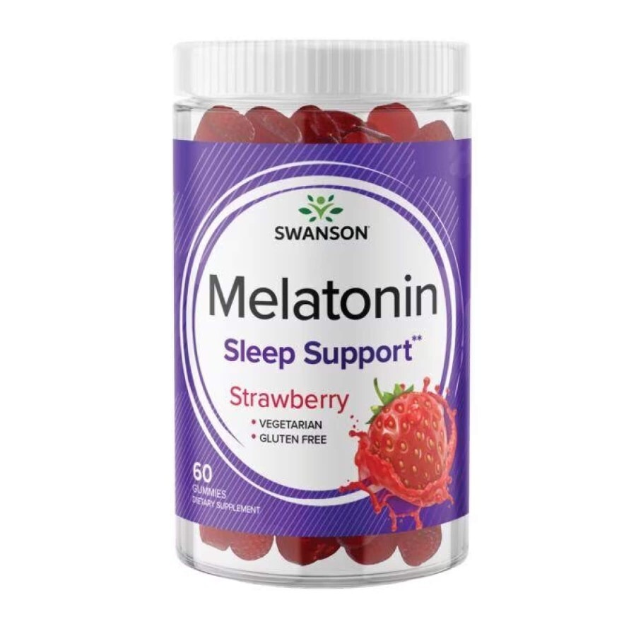 Мелатонін Swanson Melatonin Sleep Support Strawberry, 60 жувальних цукерок: ціни та характеристики