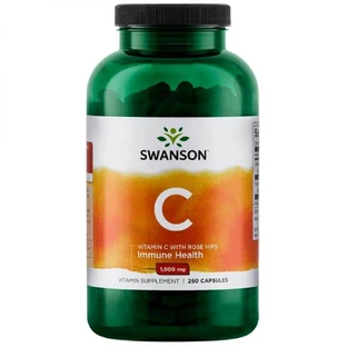 Вітамін С з шипшиною, Vitamin C, Swanson, 1000 мг, 250 капсул