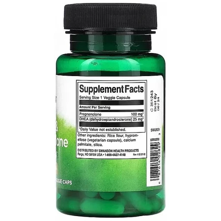 ДГЕА та Прегненолон Swanson DHEA Pregnenolone Complex, 60 капс.: ціни та характеристики