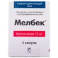 Мелбек р-н д/ін. 15 мг амп. 1,5 мл №3