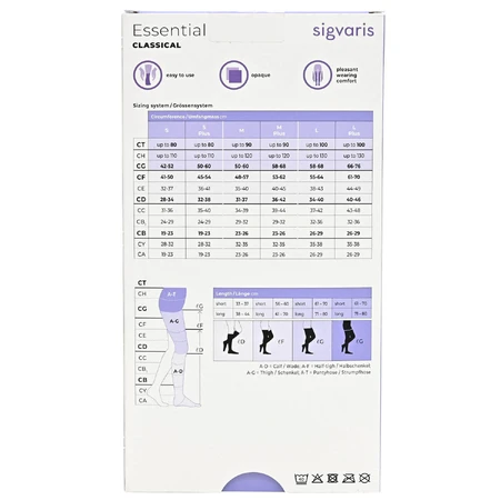 Гольфы компрессионные SIGVARIS Essential Classical Cripsa артикул 15250 класс 2 с закрытым мыском размер S short: цены и характеристики