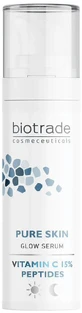 Сыворотка для лица BIOTRADE Pure Skin с витамином С 15% и пептидами для сияния кожи 30 мл