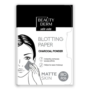 Серветки матуючі для обличчя Beauty Derm з вугільним порошком, 80 шт