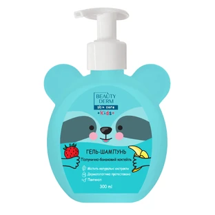 Гель-шампунь для купання Beauty Derm (Бьюті дерм) Kids дитячий 2 в 1 з полунично-банановим ароматом, 300 мл