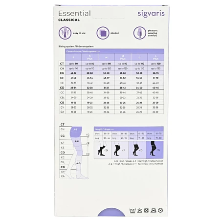 Гольфы компрессионные SIGVARIS Essential Classical Cripsa артикул 15252 класс 2 с закрытым мыском размер M short : цены и характеристики